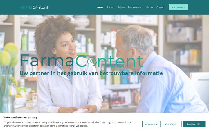 Screenshot of farmacontent.be