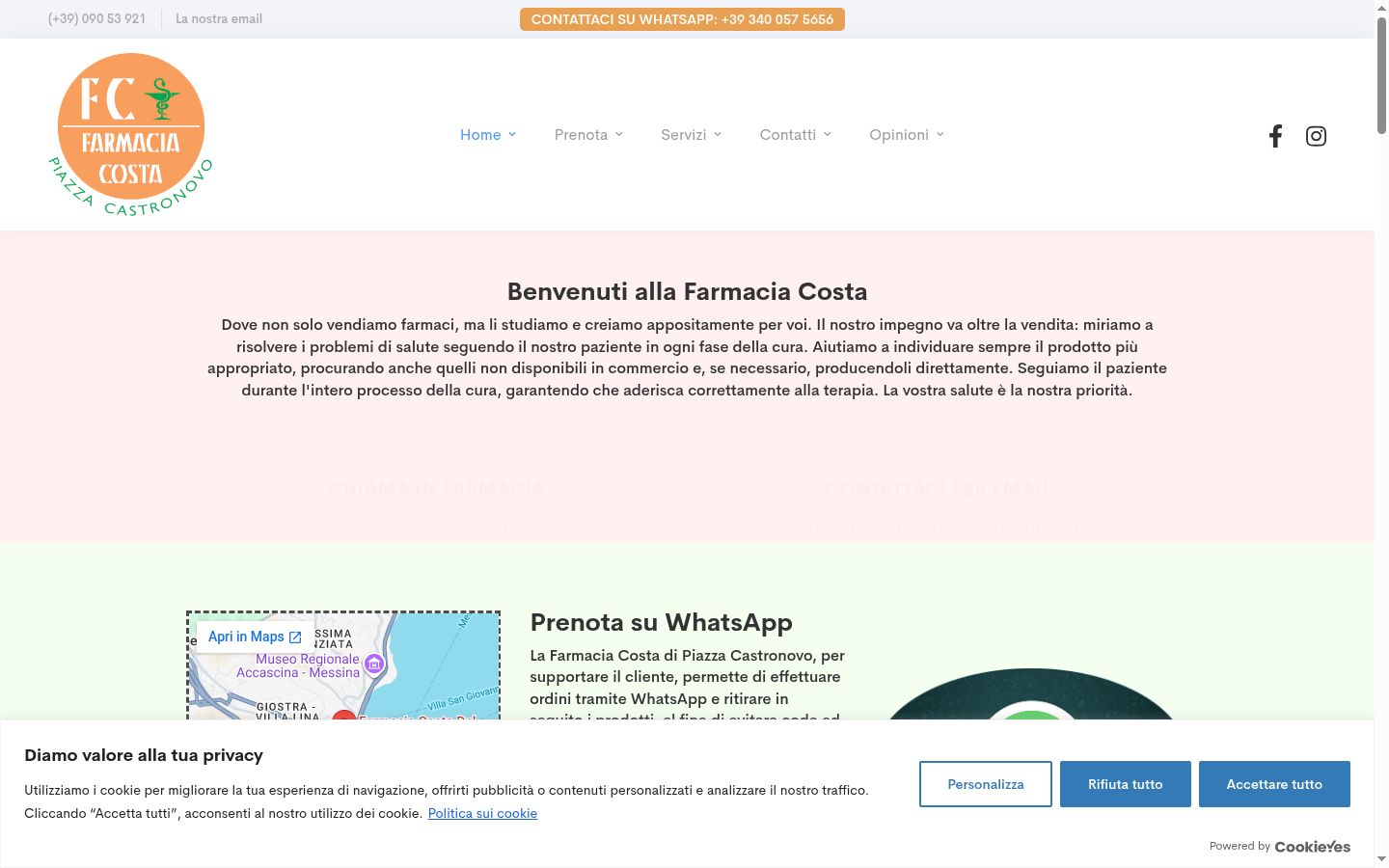 Captura de ecrã do banner de consentimento apresentado antes de qualquer interação