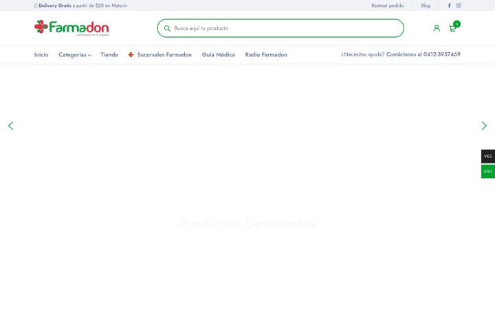 Screenshot of farmadon.com.ve