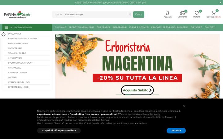 Kuvakaappaus sivustosta farmaerbe.it