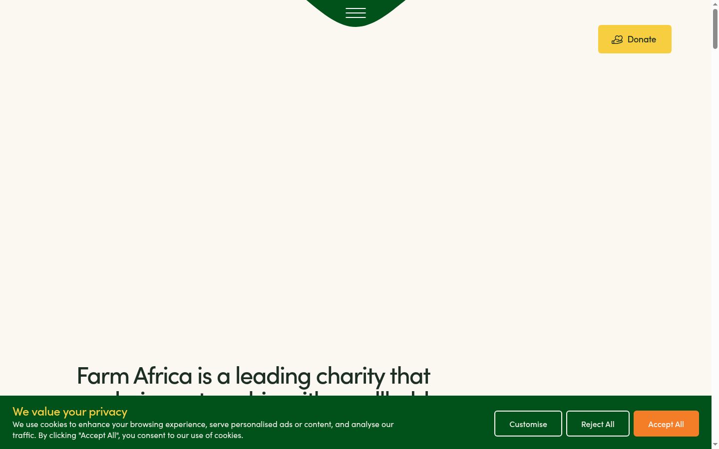 Screenshot of the consent banner shown before any interaction