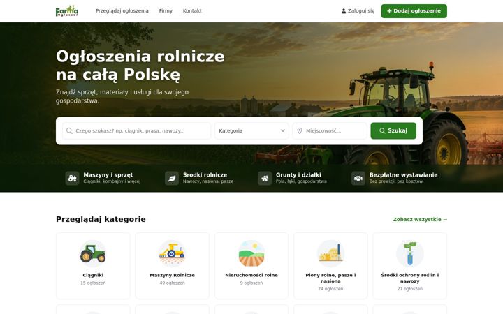 Screenshot of farmaogloszen.pl