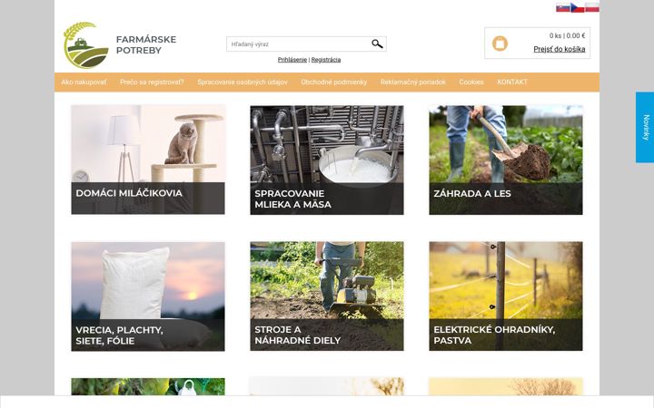 Snimka zaslona za farmarskepotreby.sk