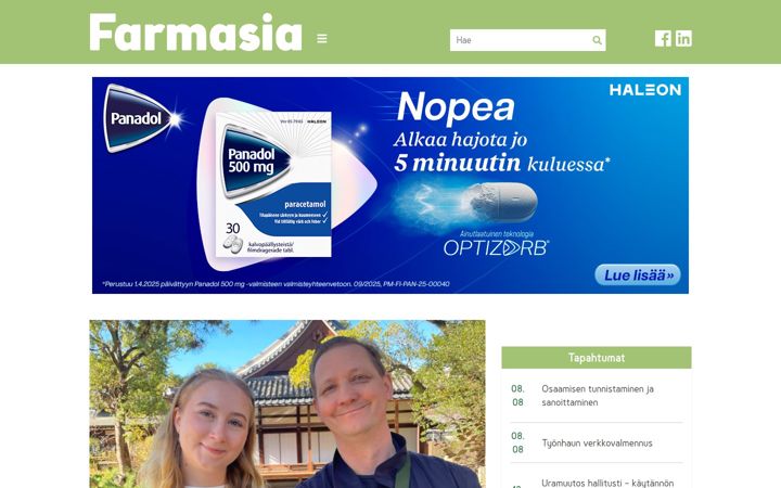 Screenshot του farmasialehti.fi