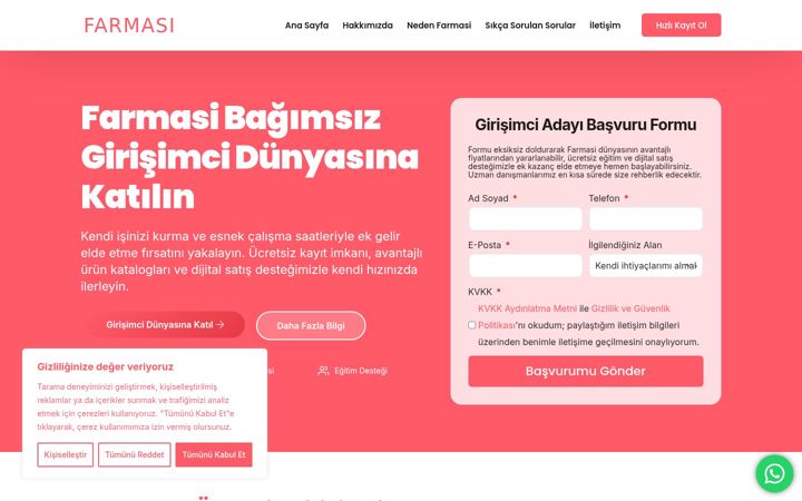 Captură de ecran a farmasiuye.com.tr