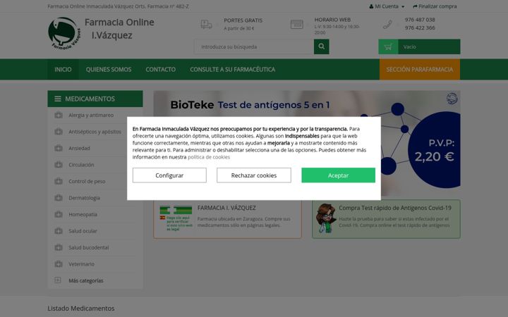 Screenshot of farmavazquez.com