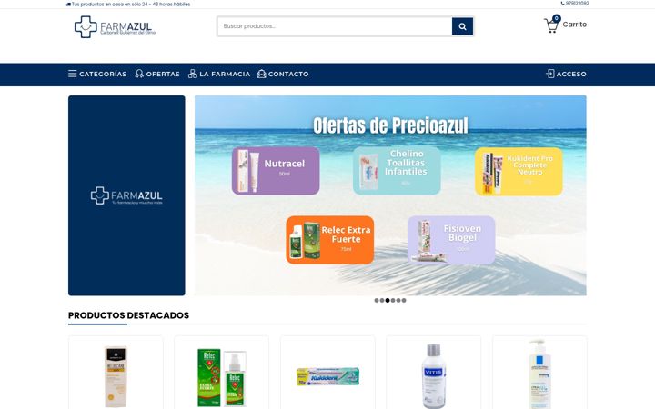 Screenshot of farmazulcarbonellgutierrezdelolmo.com