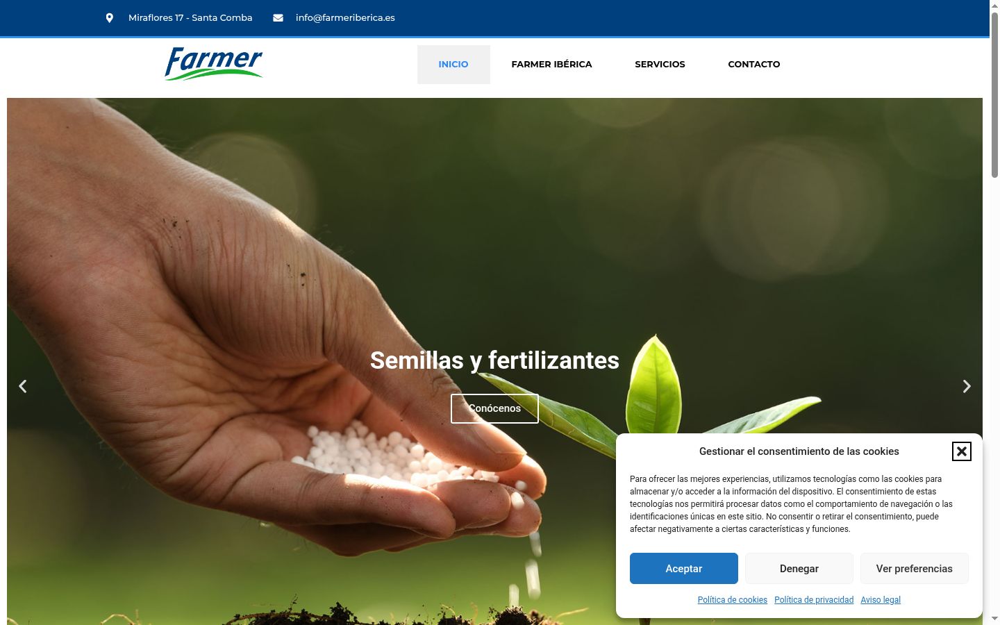 Screenshot del banner di consenso mostrato prima di qualsiasi interazione