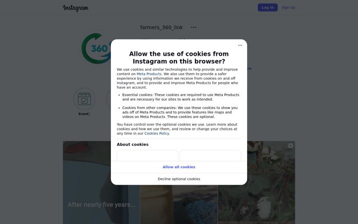 Screenshot of farmers360link.com