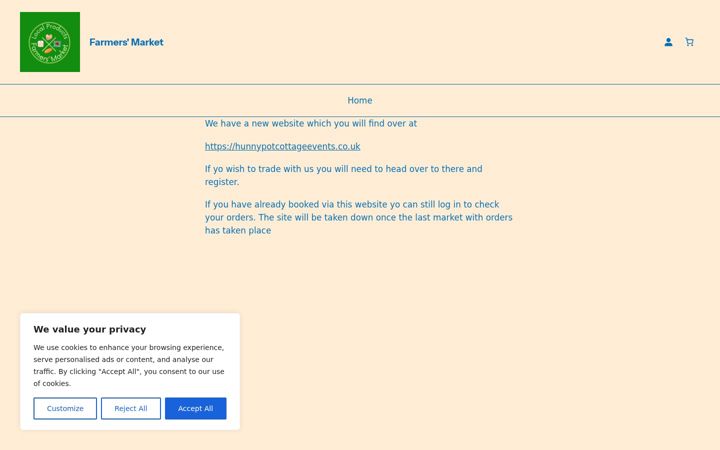 Screenshot of farmersmarket.org.uk