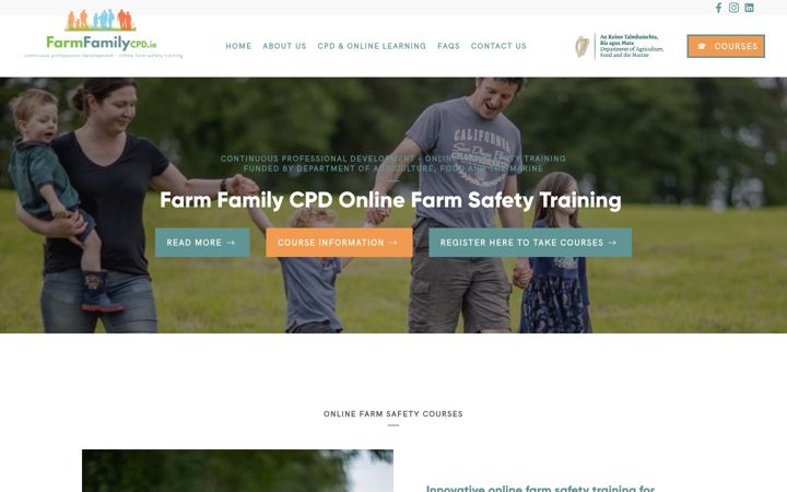Skærmbillede af farmfamilycpd.ie