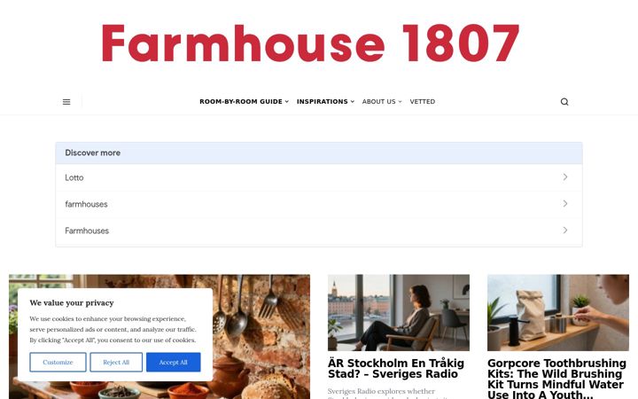 Screenshot of farmhouse1807.com