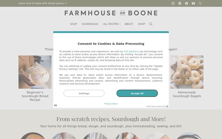 Screenshot of farmhouseonboone.com