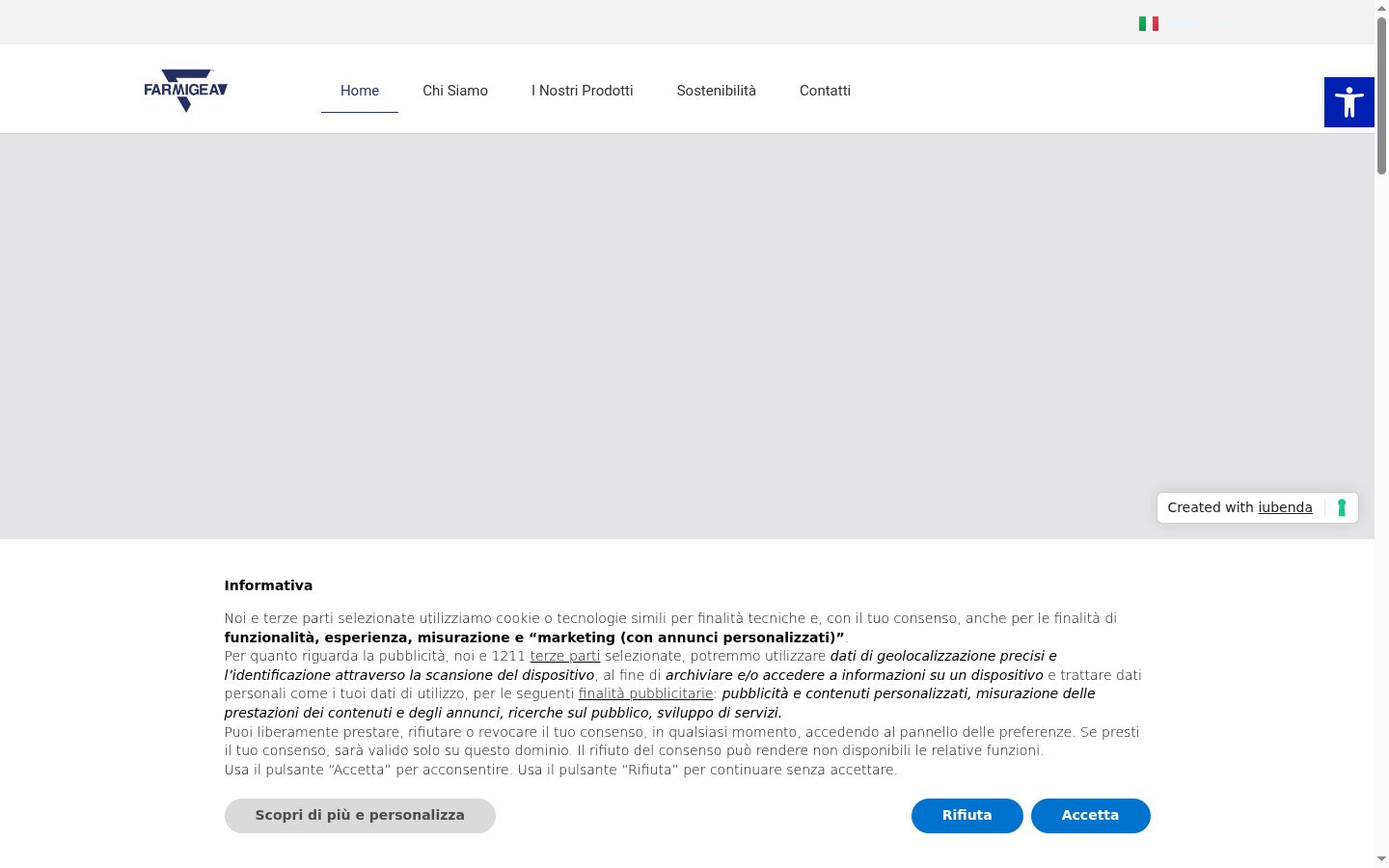 Captura de ecrã do banner de consentimento apresentado antes de qualquer interação