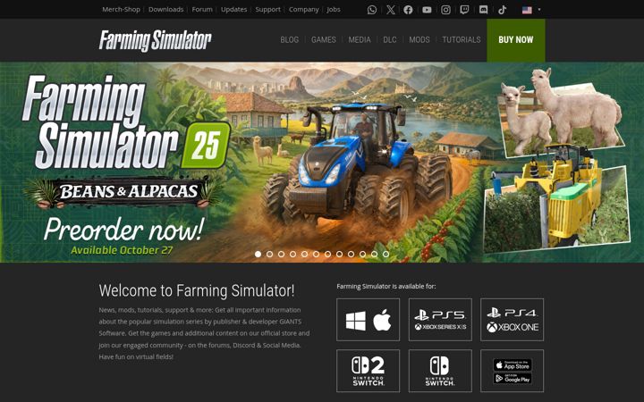 Captura de ecrã de farming-simulator.com