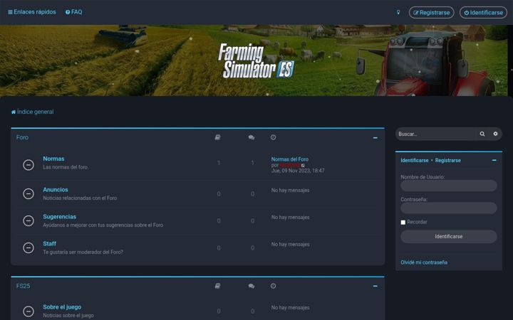 Skærmbillede af farmingsimulator.es