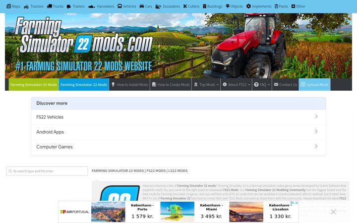 Screenshot of farmingsimulator22mods.com