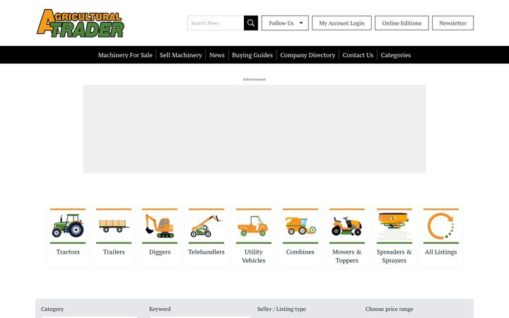 Screenshot of farmmachinerybuyer.com