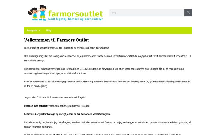 Screenshot of farmorsoutlet.dk