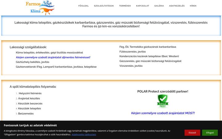 Screenshot of farmos-klima.hu