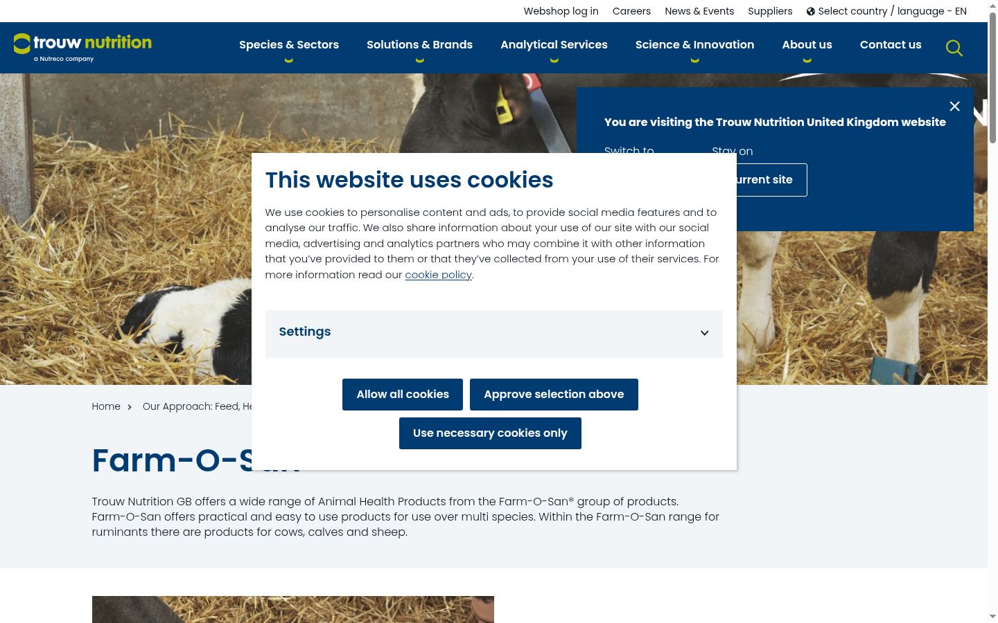 Screenshot del banner di consenso mostrato prima di qualsiasi interazione