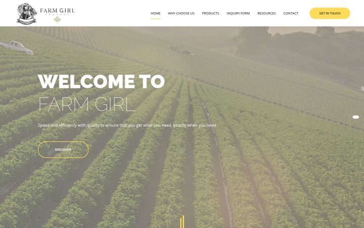 Screenshot of farmsgirl.ca