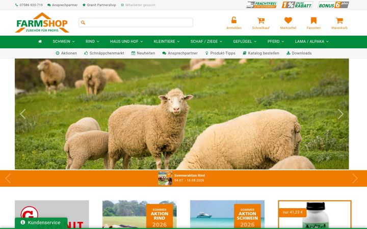 Screenshot of farmshop.de