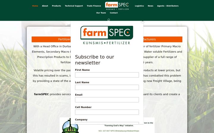 Képernyőkép: farmspec.co.za