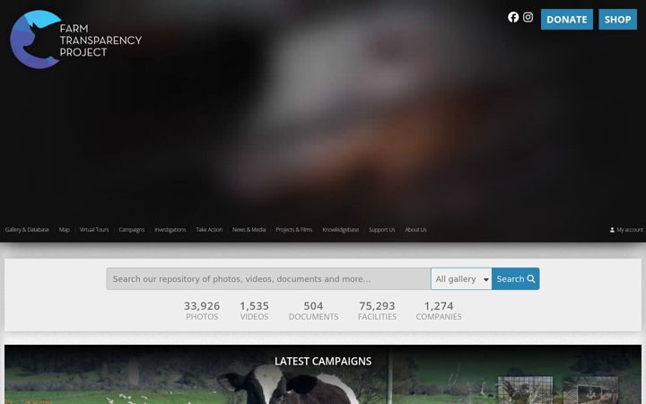 Captură de ecran a farmtransparency.org