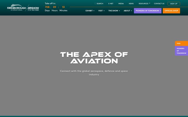 Screenshot of farnboroughspaceshow.com