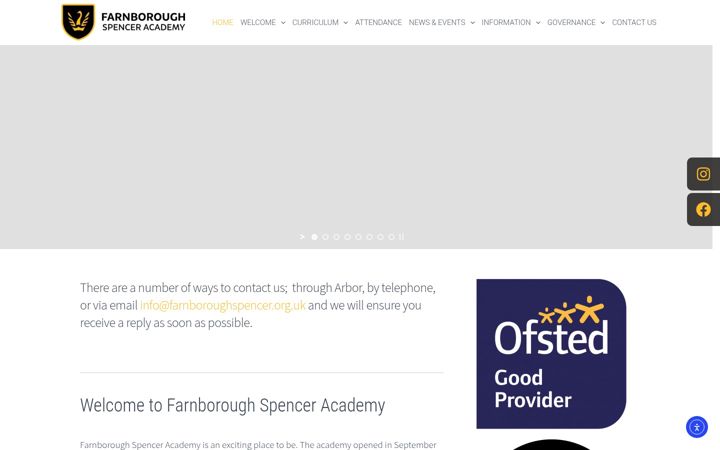 Screenshot stránky farnboroughspencer.org.uk
