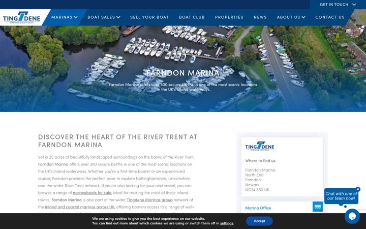 Screenshot stránky farndonmarina.co.uk