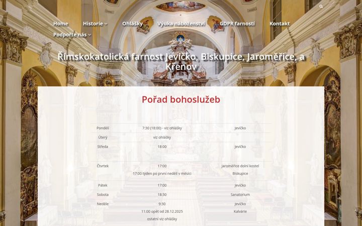 Screenshot of farnostjevicko.cz