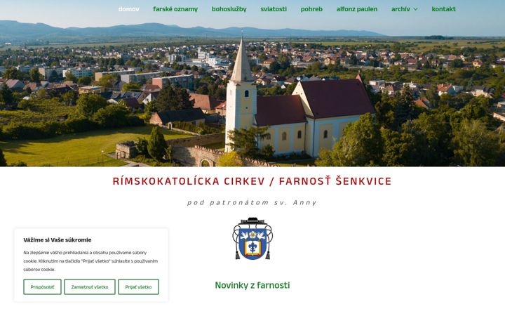 Screenshot of farnostsenkvice.sk