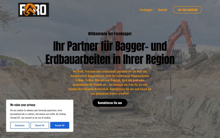 Screenshot of farobagger.de