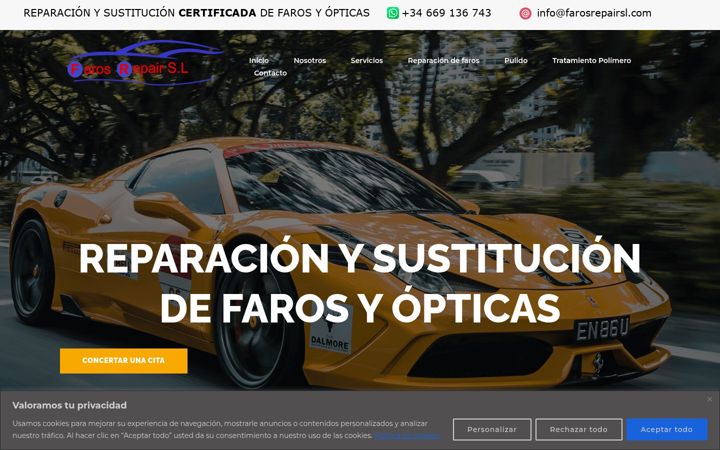 Screenshot of farosrepairsl.com