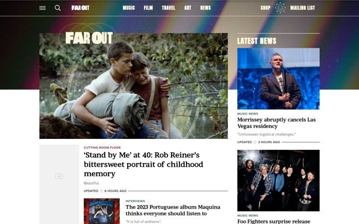 Screenshot of faroutmagazine.co.uk