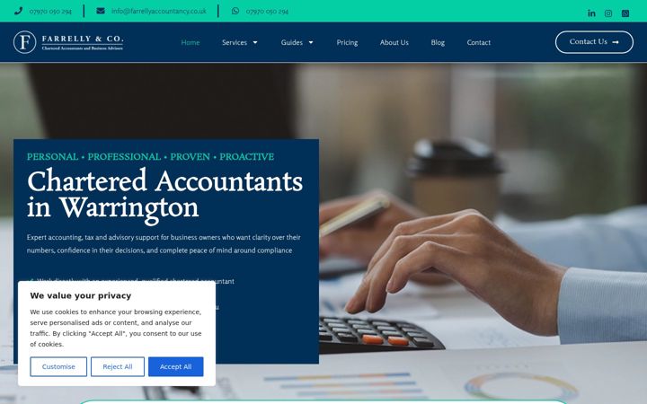 Captura de pantalla de farrellyaccountancy.co.uk