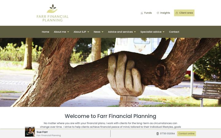 Captura de pantalla de farrfinancialplanning.co.uk