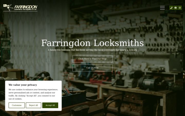 Screenshot of farringdonlocksmiths.co.uk