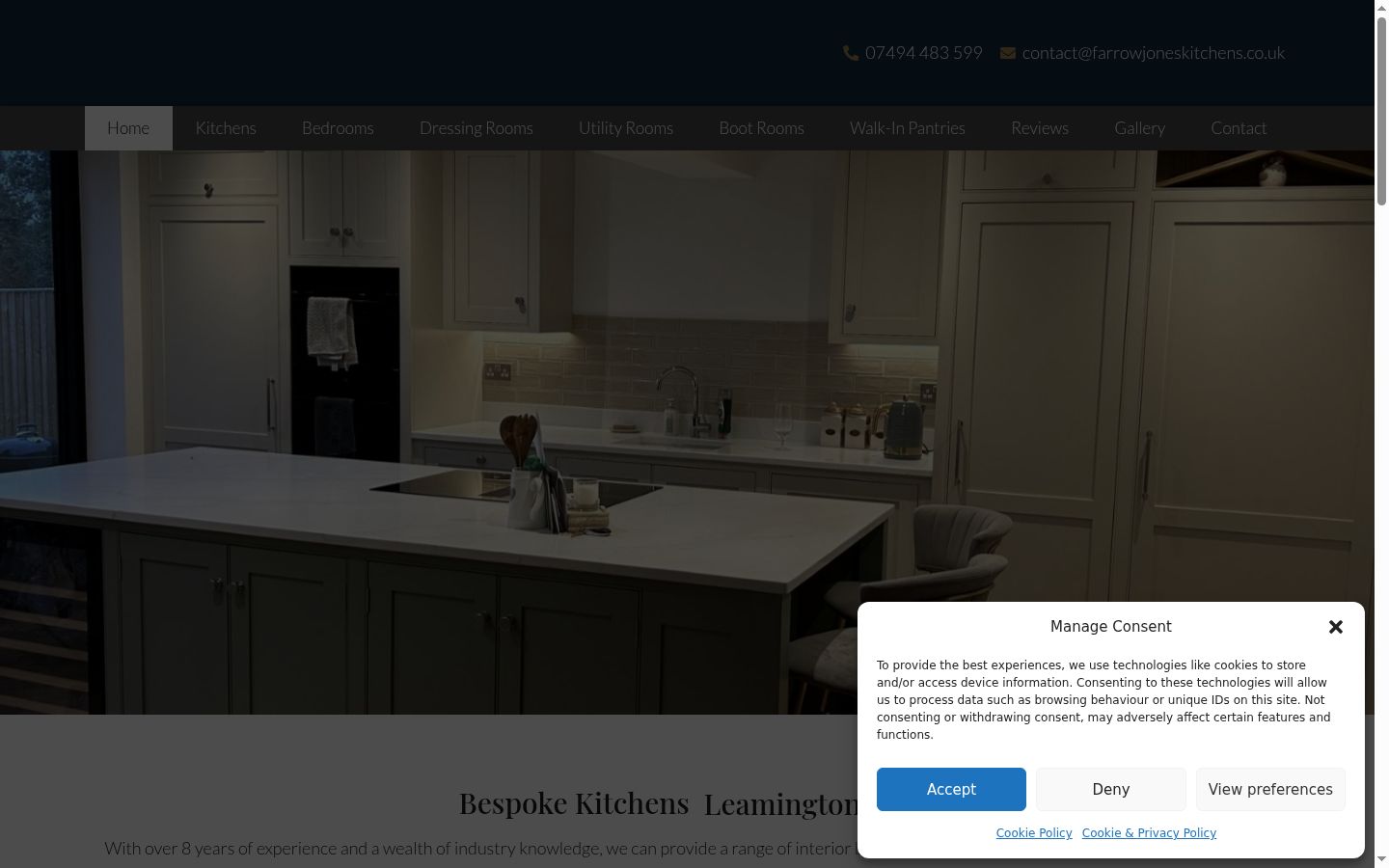 Screenshot del banner di consenso mostrato prima di qualsiasi interazione