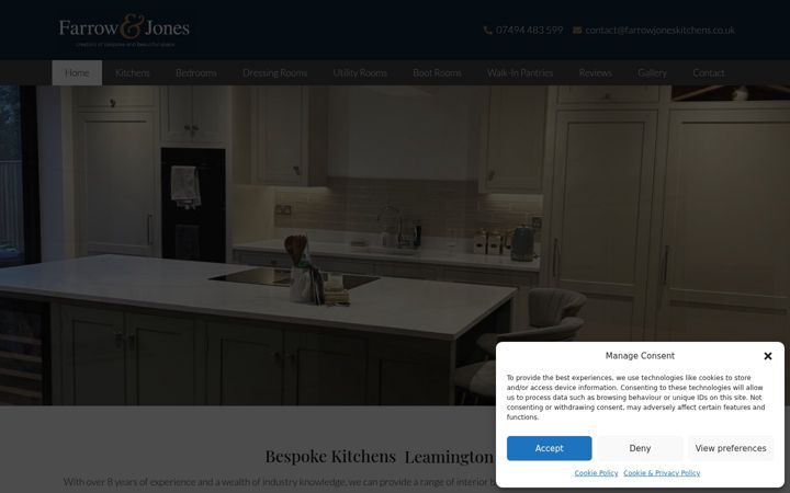 Screenshot of farrowjoneskitchens.co.uk