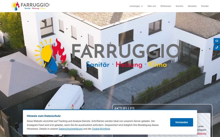 Screenshot of farruggiomeisterbetrieb.de