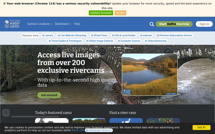 Screenshot of farsondigitalwatercams.com