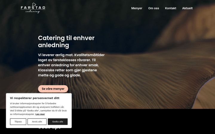 Screenshot of farstad-catering.no