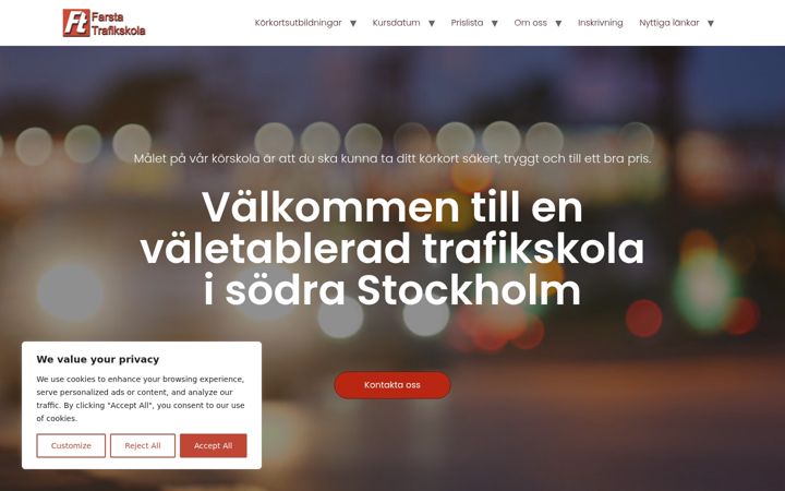 Screenshot of farstatrafikskola.com