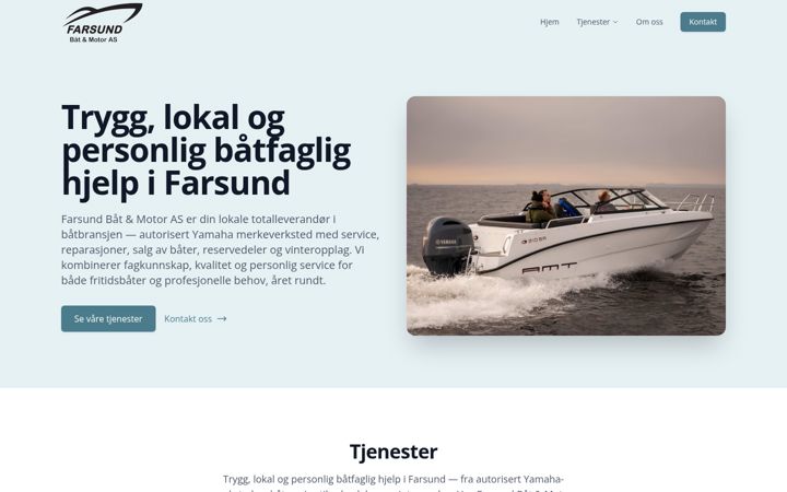 Screenshot of farsundbaatmotor.no