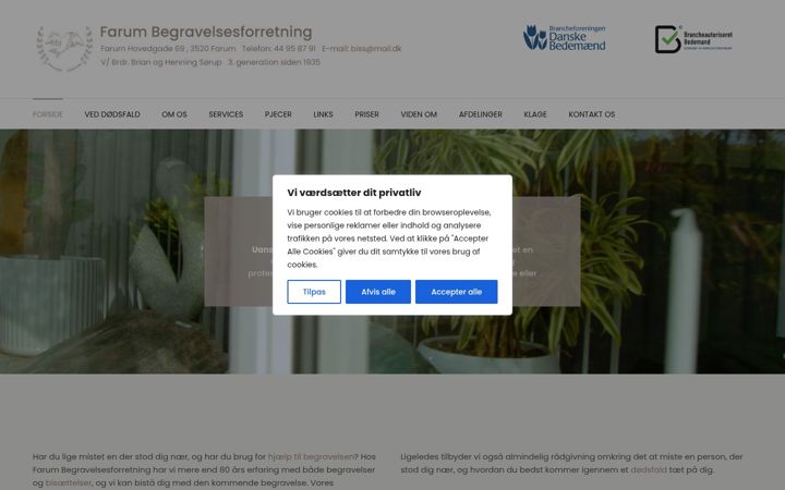 Screenshot of farumbegravelser.dk