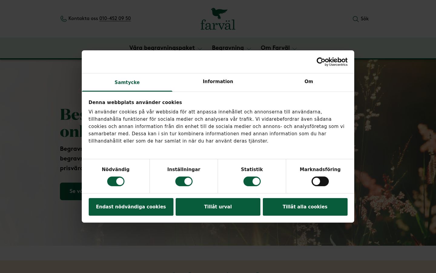 Screenshot of the consent banner shown before any interaction