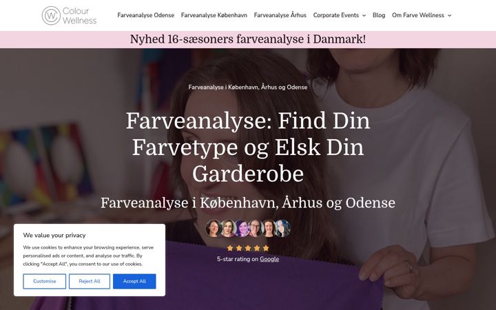 Screenshot of farvewellness.dk